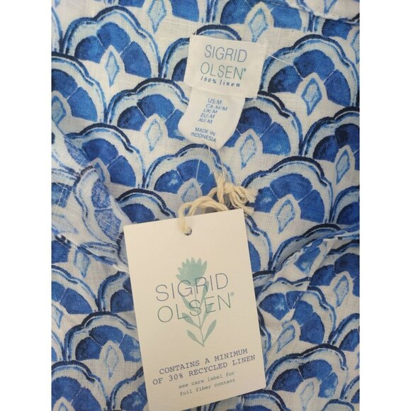 Sigrid Olsen Women's Sleeveless Linen Blend Button-Down Blouse, Size M. NWT. - Picture 4 of 8